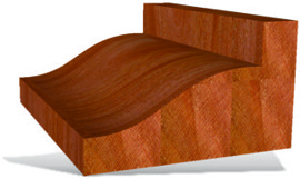 Classical cove router bit profile wood example